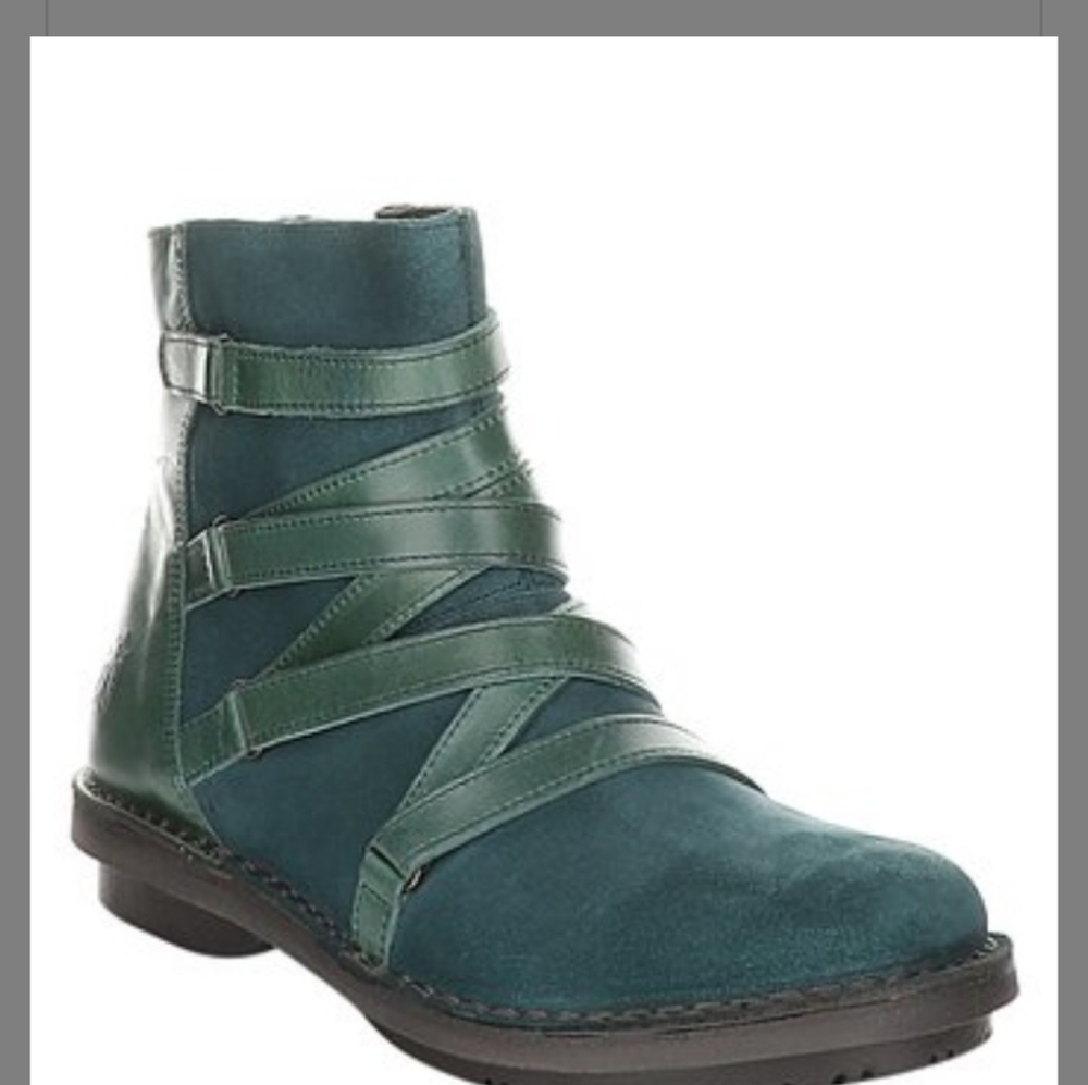 HP🎉🥳Fly London Petrol Suede & Leather Moto Boot